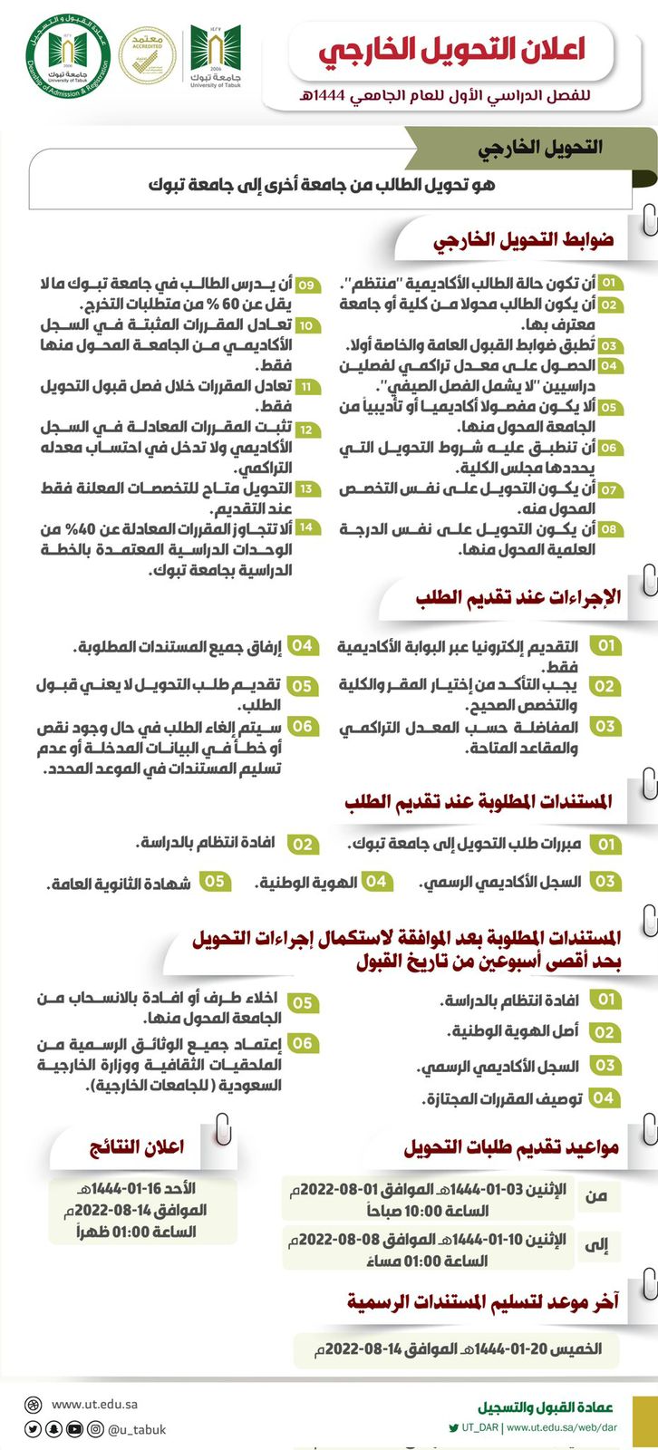 التحويل الخارجي جامعة طيبة